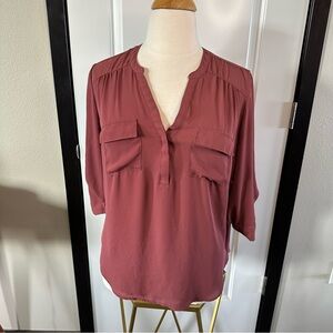 Torrid Harper Georgette 3/4 Sleeve Blouse Mauve | Size 2